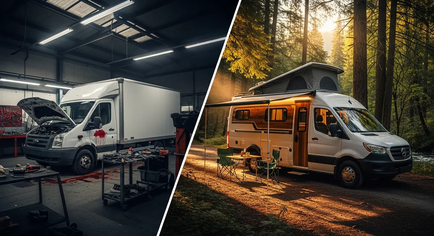 평범한 트럭이 ‘움직이는 스위트룸’으로? 2017년 극한직업 장인들의 놀라운 변신 과정 🚐✨